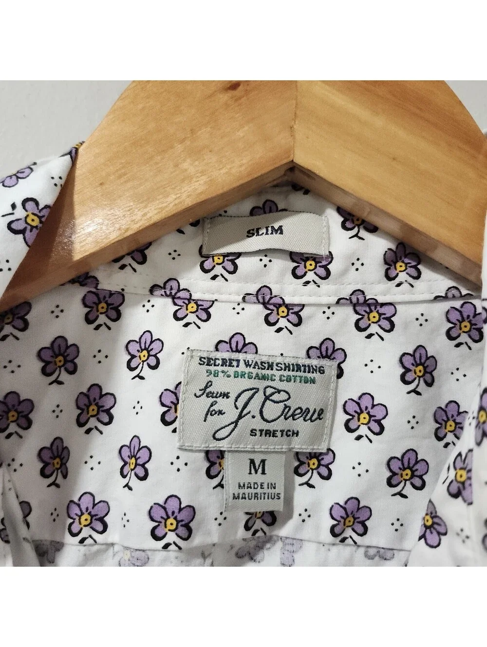 J Crew Slim Button Down Shirt Floral Flower All Over Preppy Summer Money Medium